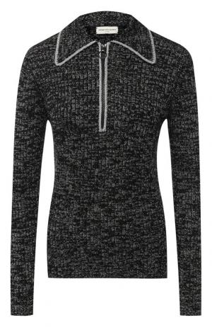 Вязаный пуловер с отложным воротником Dries Van Noten. Цвет: черный