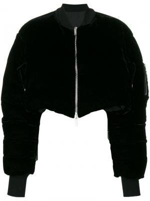 Укороченная куртка-бомбер Unravel Project. Цвет: чёрный