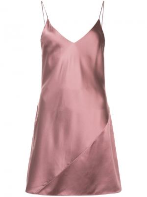 Короткое платье-комбинация Fleur Du Mal. Цвет: розовый и фиолетовый