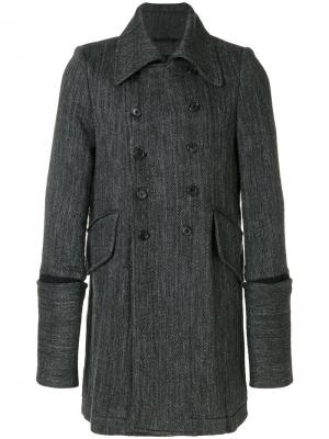 Двубортное пальто Ann Demeulemeester. Цвет: серый