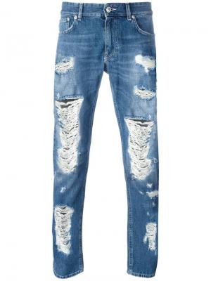 Рваные джинсы Versus. Цвет: синий