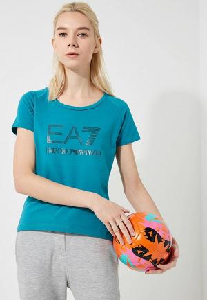 Футболка EA7. Цвет: бирюзовый