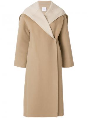 Пальто с воротником-кейп Agnona. Цвет: телесный