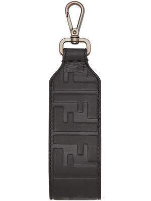 Брелок для ключей с тиснением логотипа Fendi. Цвет: чёрный