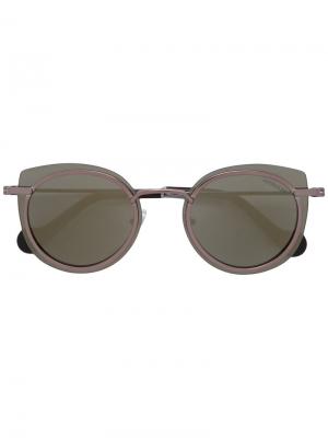 Солнцезащитные очки в круглой оправе Apollo Moncler Eyewear. Цвет: коричневый
