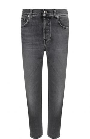 Укороченные джинсы с потертостями 7 For All Mankind. Цвет: серый