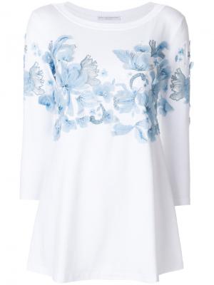 Декорированная блузка Ermanno Scervino. Цвет: белый