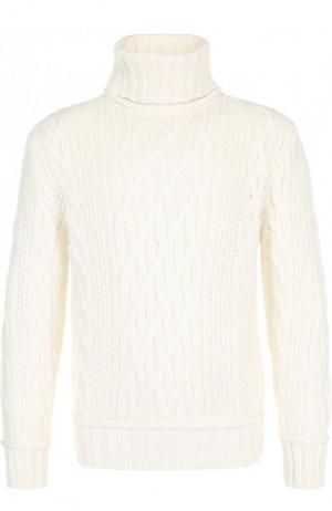 Шерстяной свитер крупной вязки с воротником-стойкой Paul&Shark. Цвет: белый