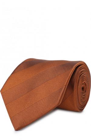 Шелковый галстук в полоску Lanvin. Цвет: светло-коричневый