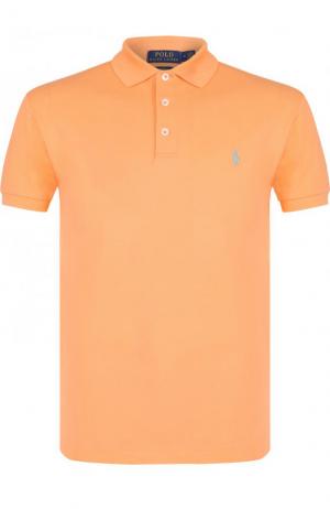 Хлопковое поло с короткими рукавами Polo Ralph Lauren. Цвет: оранжевый