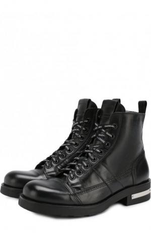 Высокие кожаные ботинки на шнуровке O.X.S.. Цвет: черный