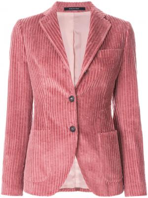 Вельветовый приталенный пиджак Tagliatore. Цвет: розовый и фиолетовый