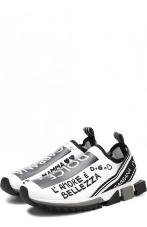 Текстильные кроссовки Sorrento с логотипом бренда Dolce & Gabbana. Цвет: белый