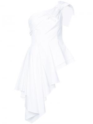 Асимметричная блузка на одно плечо Carolina Herrera. Цвет: белый