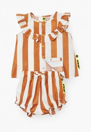 Блуза и шорты Happy Baby. Цвет: оранжевый