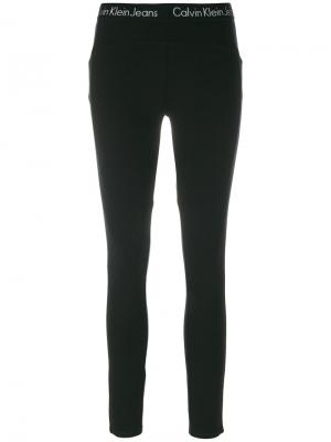 Леггинсы с логотипом и эластичным поясом Calvin Klein Jeans. Цвет: чёрный
