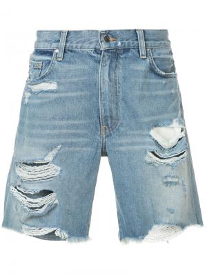 Рваные джинсовые шорты Thrasher Amiri. Цвет: синий