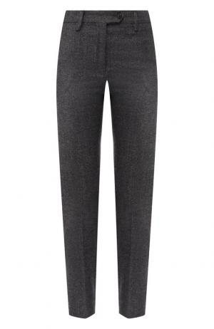 Укороченные шерстяные брюки со стрелками Kiton. Цвет: серый
