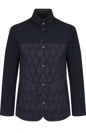 Двусторонняя куртка на молнии с воротником-стойкой Z Zegna. Цвет: темно-синий