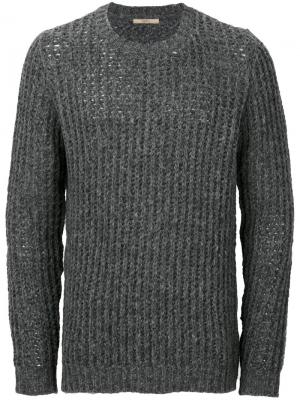 Текстурный вязаный свитер Nuur. Цвет: серый