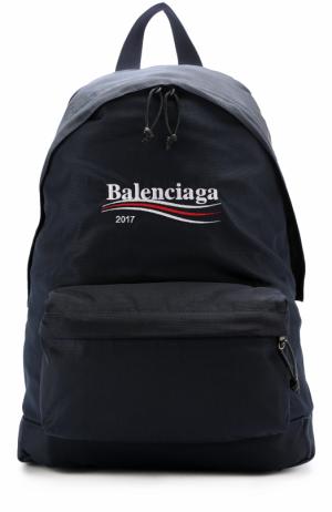 Текстильный рюкзак Explorer с логотипом бренда Balenciaga. Цвет: синий