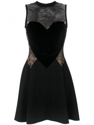 Платье с кружевной вставкой Elie Saab. Цвет: чёрный