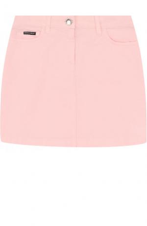 Хлопковая мини-юбка Dolce & Gabbana. Цвет: розовый