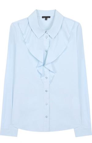Хлопковая блуза с декором Alexander Terekhov. Цвет: голубой