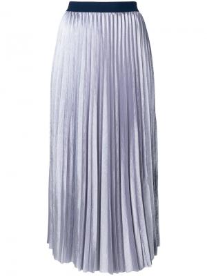 Плиссированная юбка-миди Semicouture. Цвет: синий