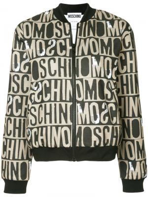 Спортивная куртка с монограммой Moschino. Цвет: чёрный