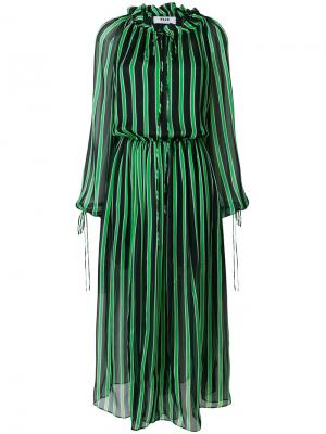 Расклешенное полосатое платье MSGM. Цвет: зелёный