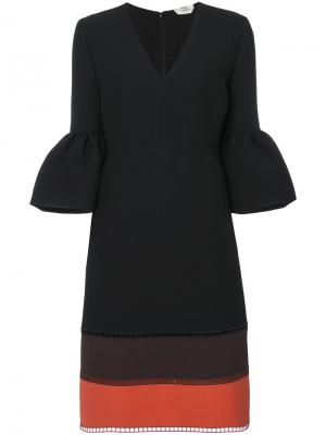 Платье с контрастными панелями Fendi. Цвет: чёрный