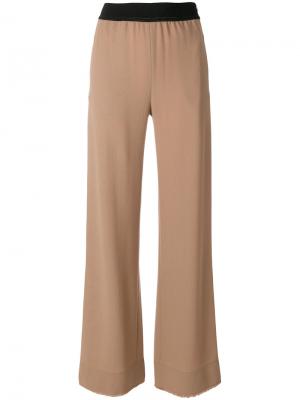 Расклешенные брюки с эластичным поясом Veronique Leroy. Цвет: коричневый