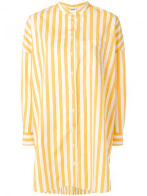 Полосатая рубашка свободного кроя Aspesi. Цвет: жёлтый и оранжевый