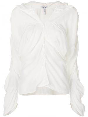 Рубашка-туника с драпировкой Loewe. Цвет: белый