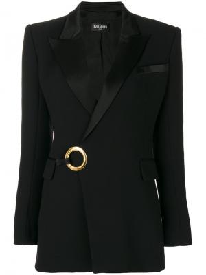 Пиджак с деталью в форме кольца Balmain. Цвет: чёрный