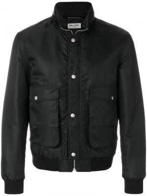 Классическая куртка-бомбер Saint Laurent. Цвет: чёрный