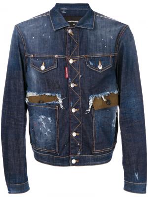 Состаренная джинсовая куртка Dsquared2. Цвет: синий