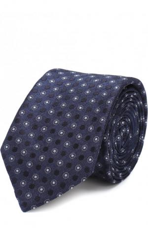 Шелковый галстук с узором Dolce & Gabbana. Цвет: темно-синий