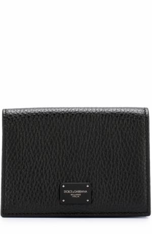 Кожаный футляр для кредитных карт с клапаном Dolce & Gabbana. Цвет: черный