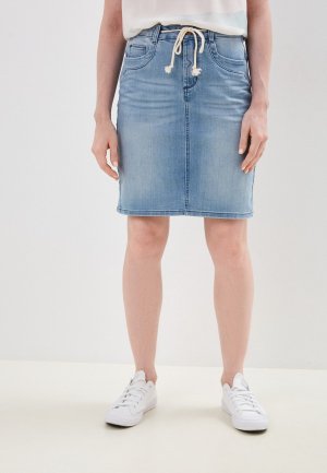 Юбка джинсовая Tom Tailor. Цвет: синий