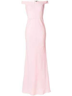 Вечернее платье с открытыми плечами Alexander McQueen. Цвет: розовый и фиолетовый
