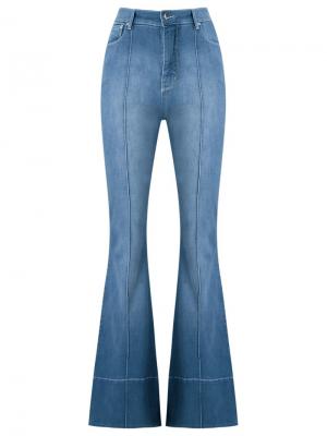 Расклешенные джинсы с высокой талией Amapô. Цвет: синий