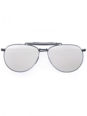 Солнцезащитные очки с зеркальными линзами Thom Browne Eyewear. Цвет: серый