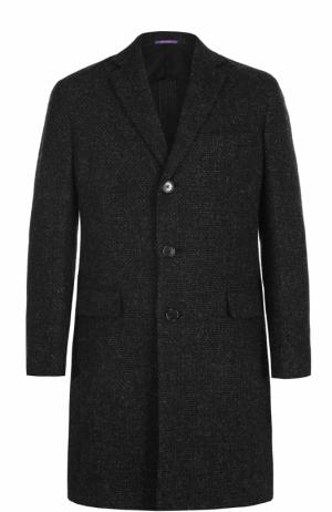 Шерстяное однобортное пальто Ralph Lauren. Цвет: темно-серый