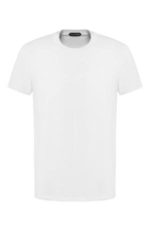 Хлопковая футболка с круглым вырезом Tom Ford. Цвет: белый