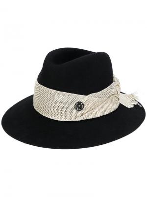 Шляпа с бахромой на ленте Maison Michel. Цвет: чёрный