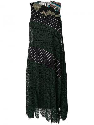 Расклешенное платье мини Antonio Marras. Цвет: зелёный