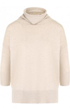 Однотонный кашемировый пуловер с воротником-стойкой Cruciani. Цвет: бежевый