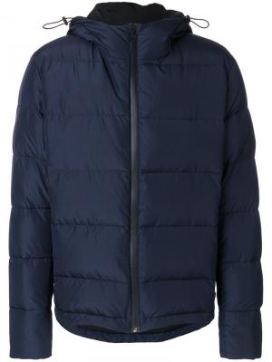 Дутая куртка с капюшоном MSGM. Цвет: синий